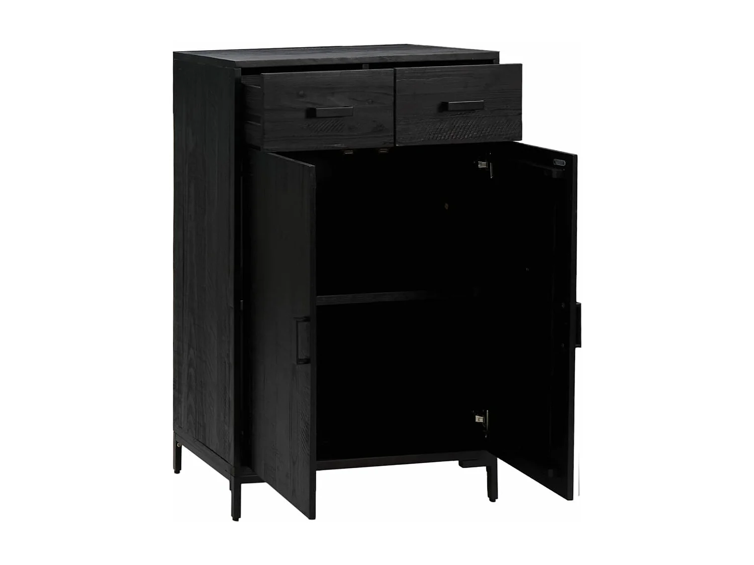 Schuhschrank Schuhregal Schwarz 75x40x110 cm Massivholz Kiefer -gkd15508