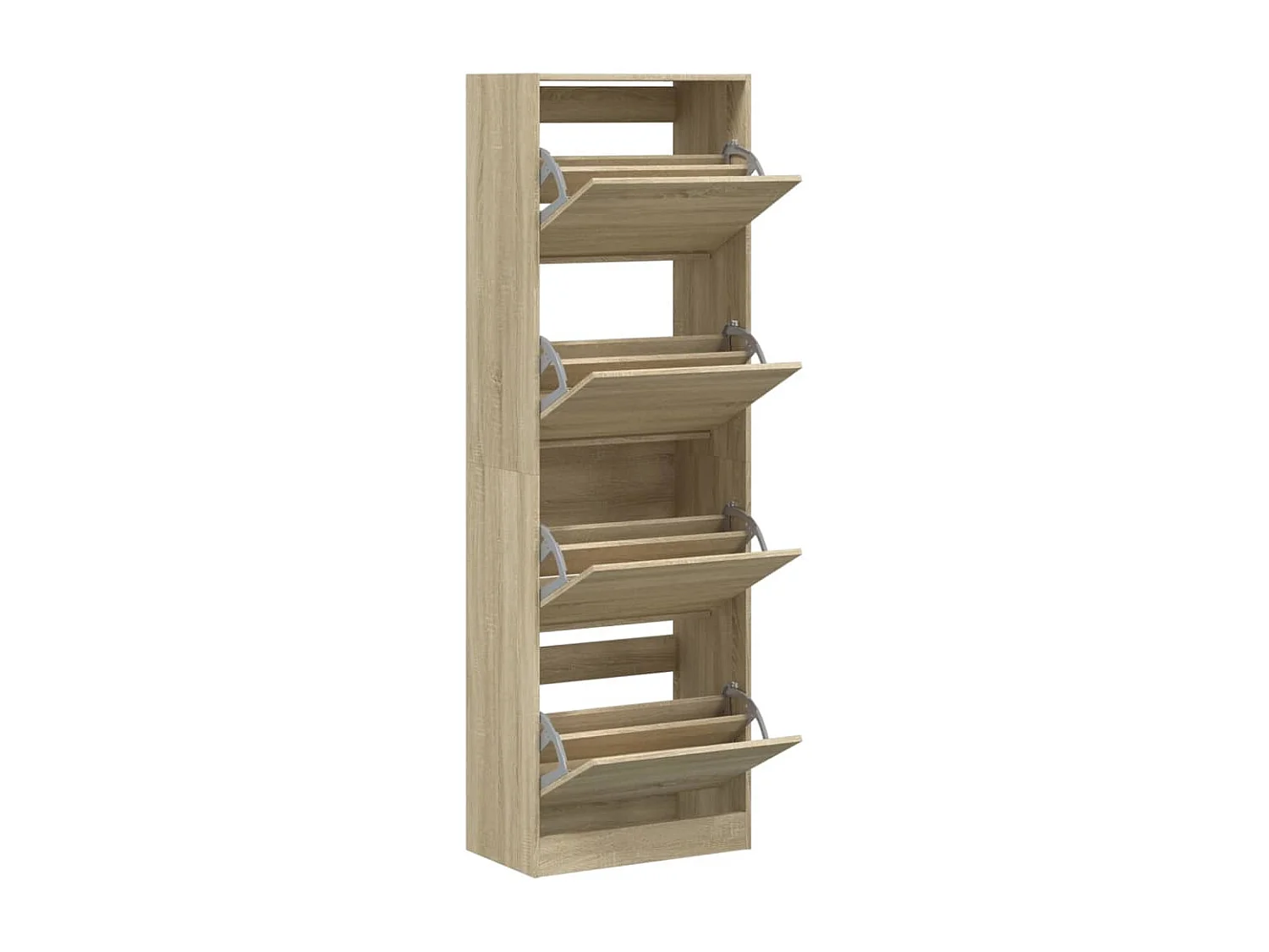 Schuhschrank Schuhregal mit 4 Klappen Sonoma-Eiche 60x34x187,5 cm -gkd49252