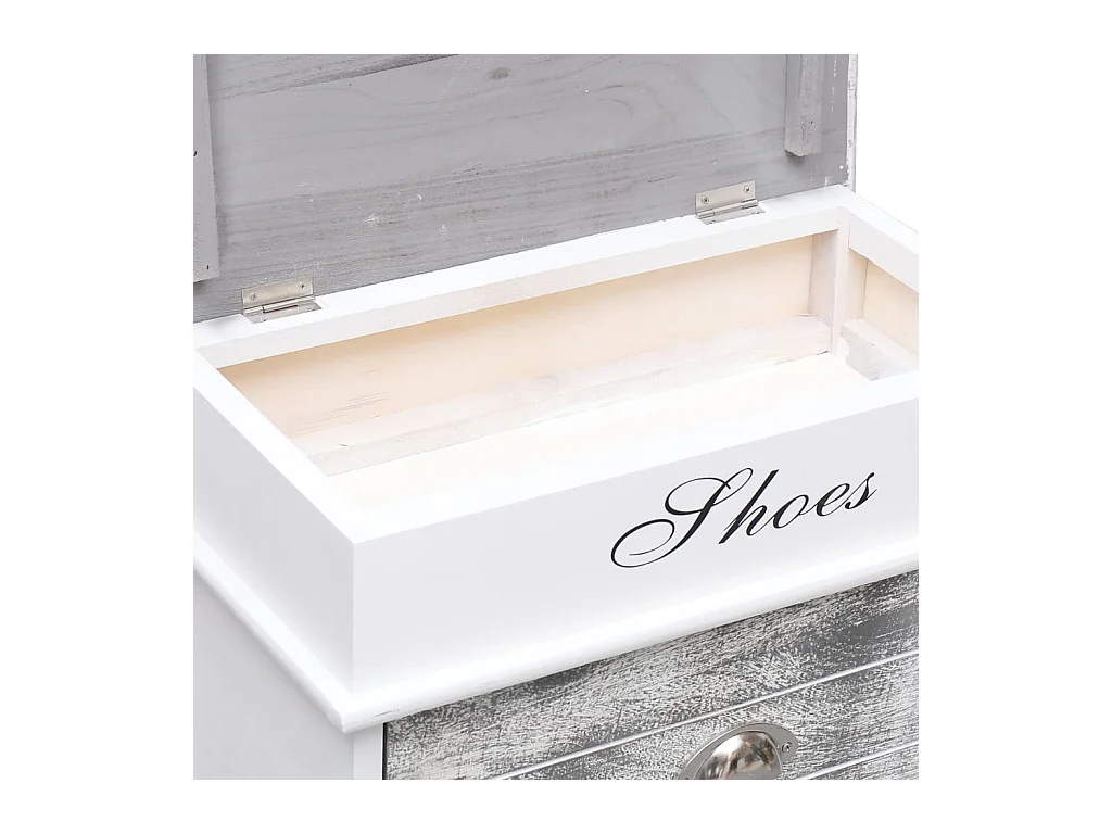 Schuhschrank Schuhregal Grau 50 x 28 x 58 cm Paulownia Holz -gkd54867