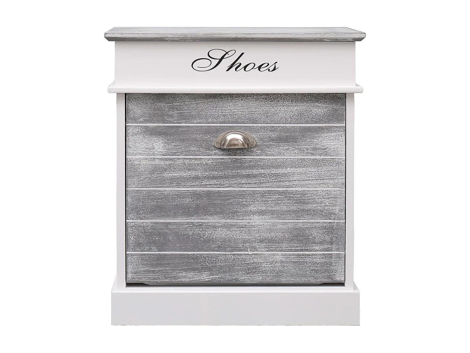 Schuhschrank Schuhregal Grau 50 x 28 x 58 cm Paulownia Holz -gkd54867