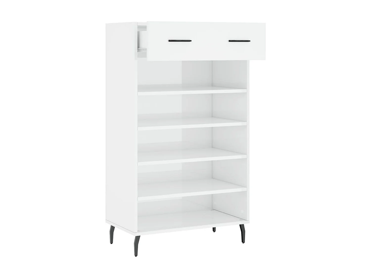 Schuhschrank Schuhregal Hochglanz-Weiß 60x35x105 cm Holzwerkstoff -gkd95222