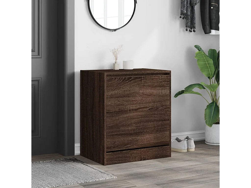 Schuhschrank Schuhregal Braun Eichen-Optik 60x42x69 cm Holzwerkstoff -gkd76650