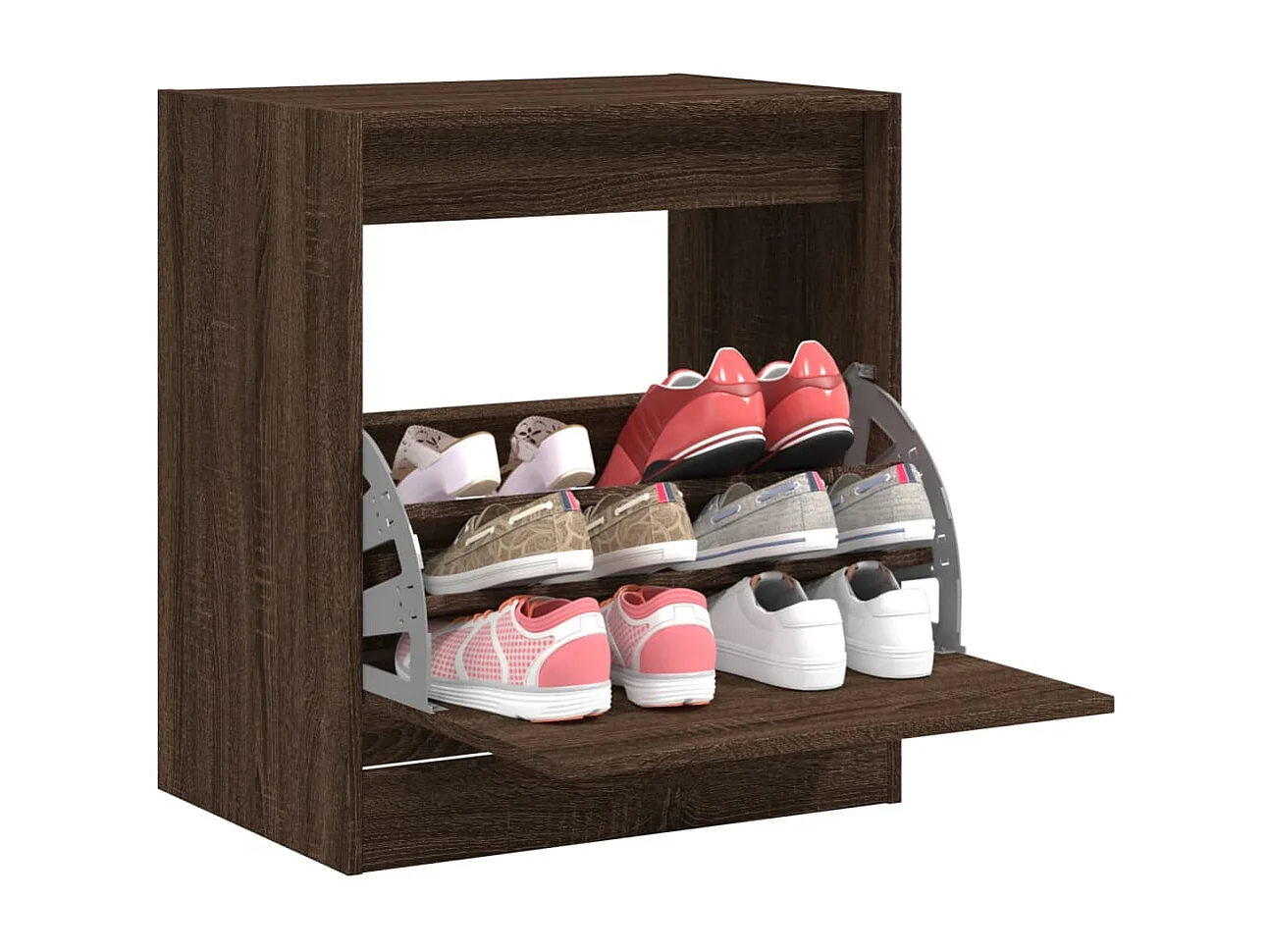 Schuhschrank Schuhregal Braun Eichen-Optik 60x42x69 cm Holzwerkstoff -gkd76650