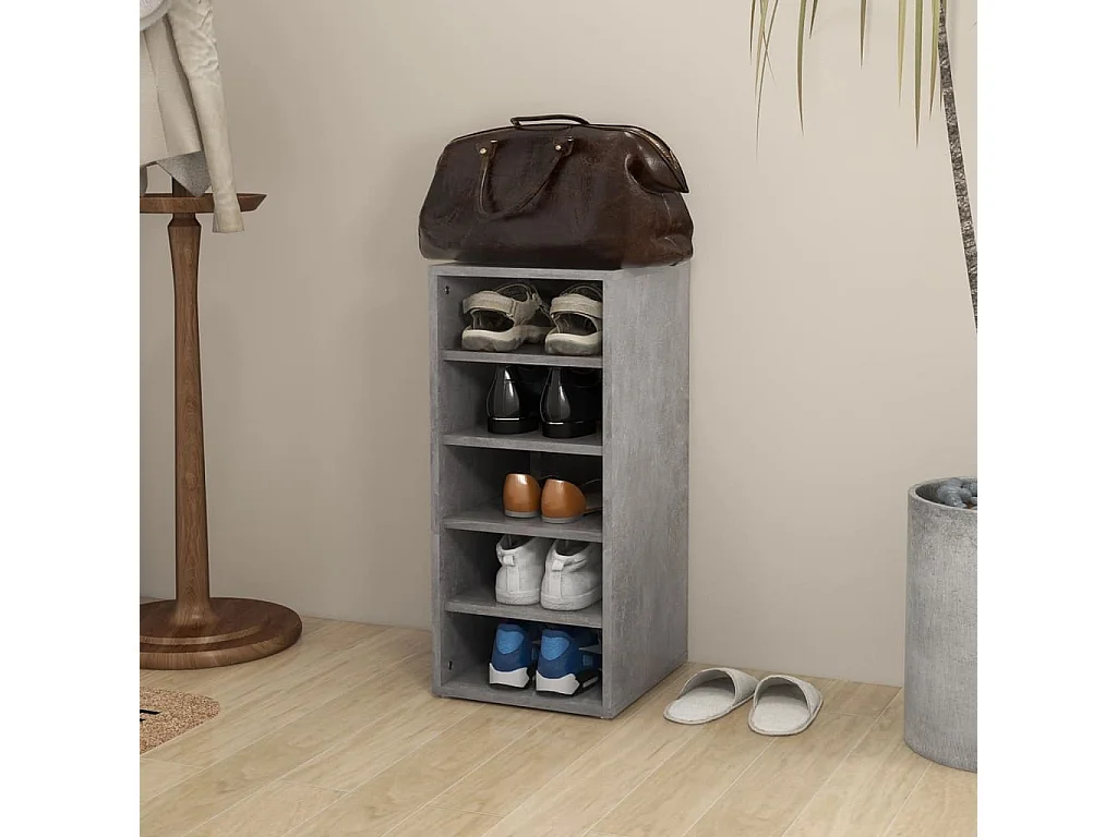 Schuhschrank Schuhregal Betongrau 31,5x35x70 cm Holzwerkstoff -gkd54227