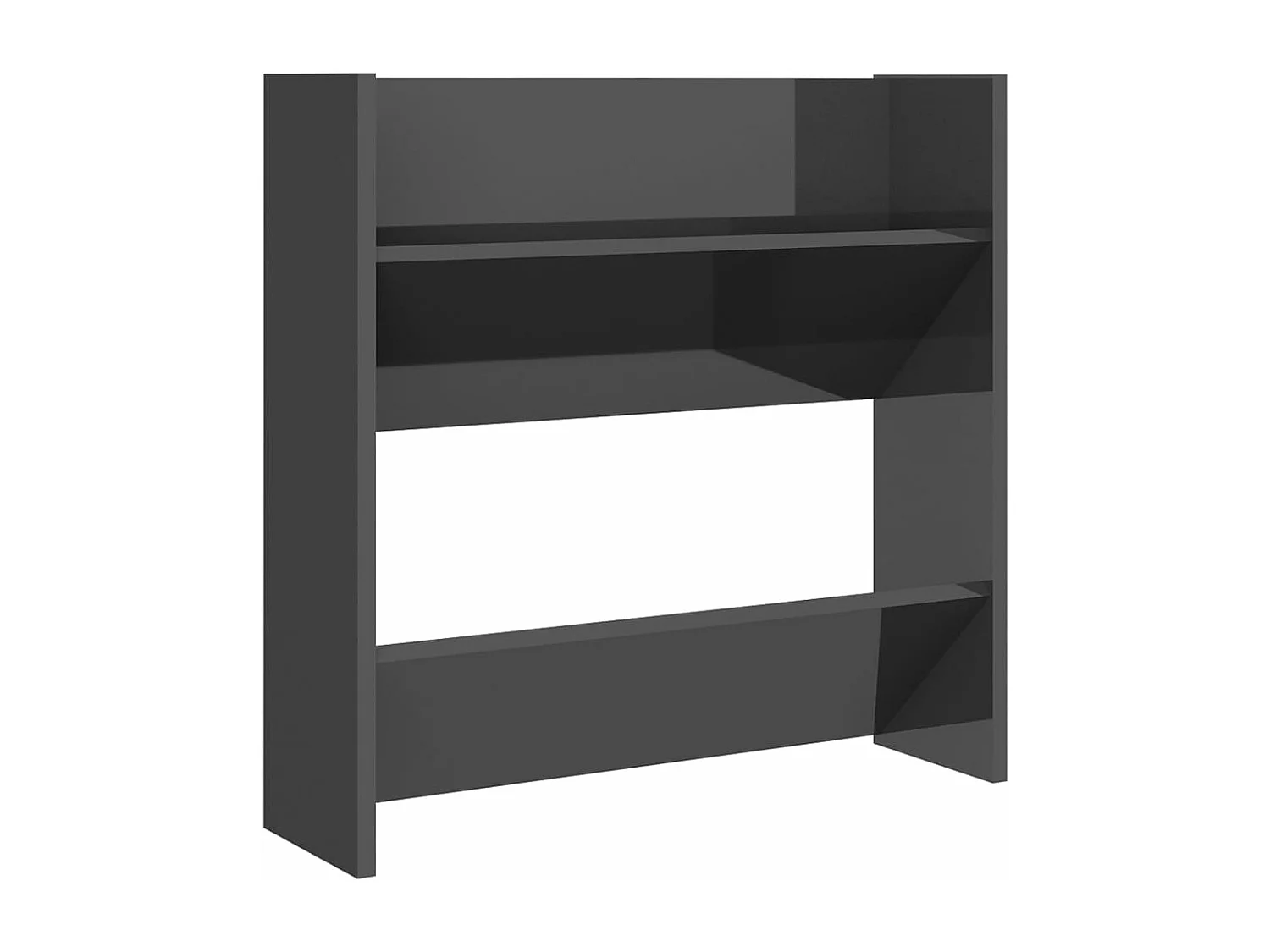 Wand-Schuhschrank Schuhregal Hochglanz-Grau 60x18x60 cm Holzwerkstoff -gkd92424