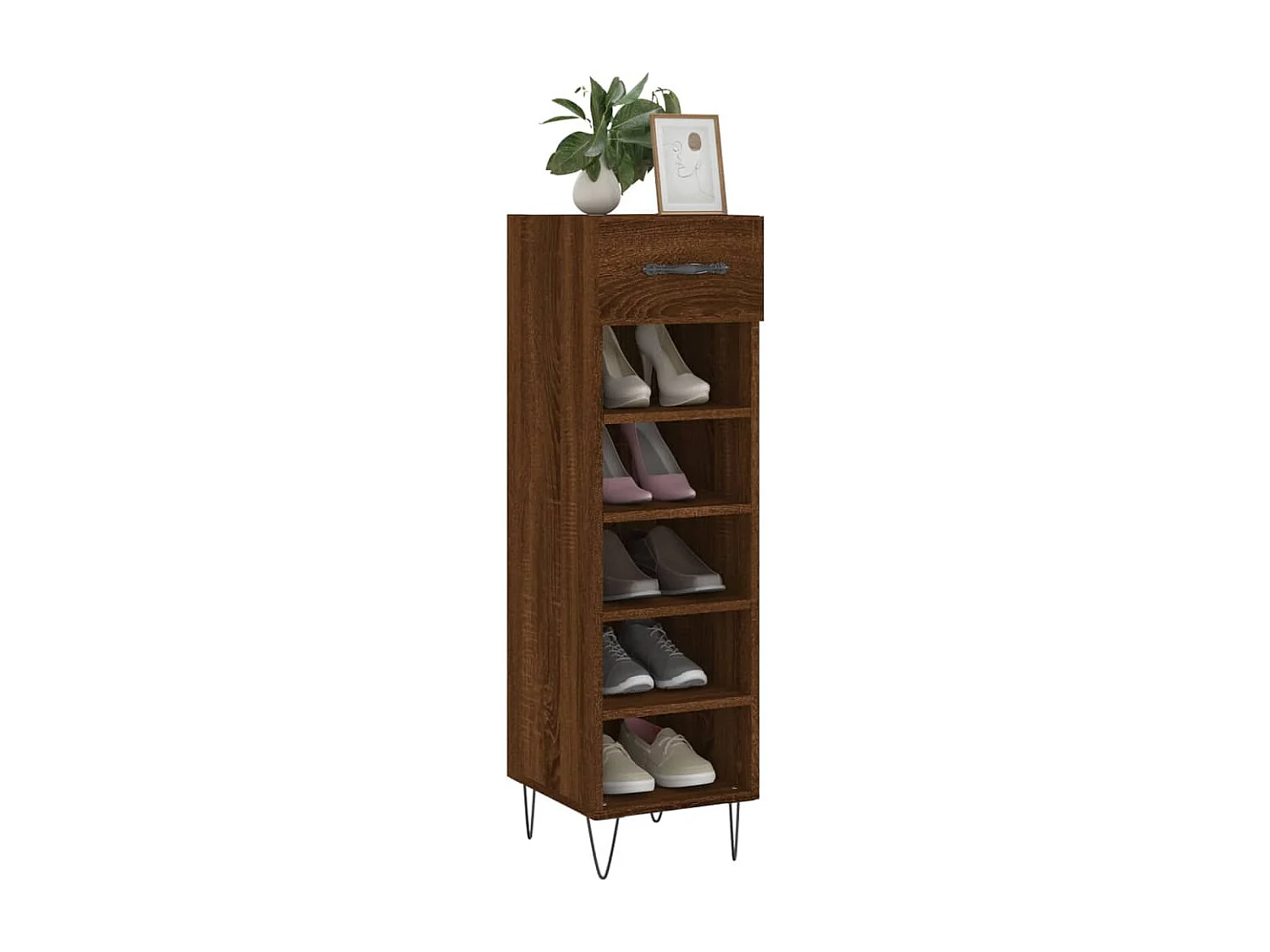 Schuhschrank Schuhregal Braun Eichen-Optik 30x35x105 cm Holzwerkstoff -gkd63156