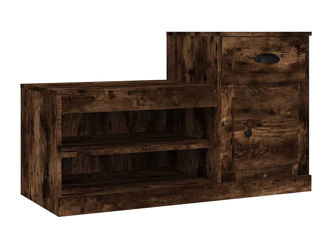 Schuhschrank Schuhregal Räuchereiche 100x42x60 cm Holzwerkstoff -gkd24521