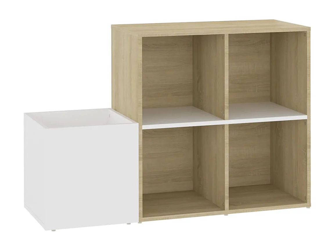 Flur-Schuhschrank Schuhregal Weiß Sonoma Eiche 105x35,5x70cm Holzwerkstoff -gkd59877