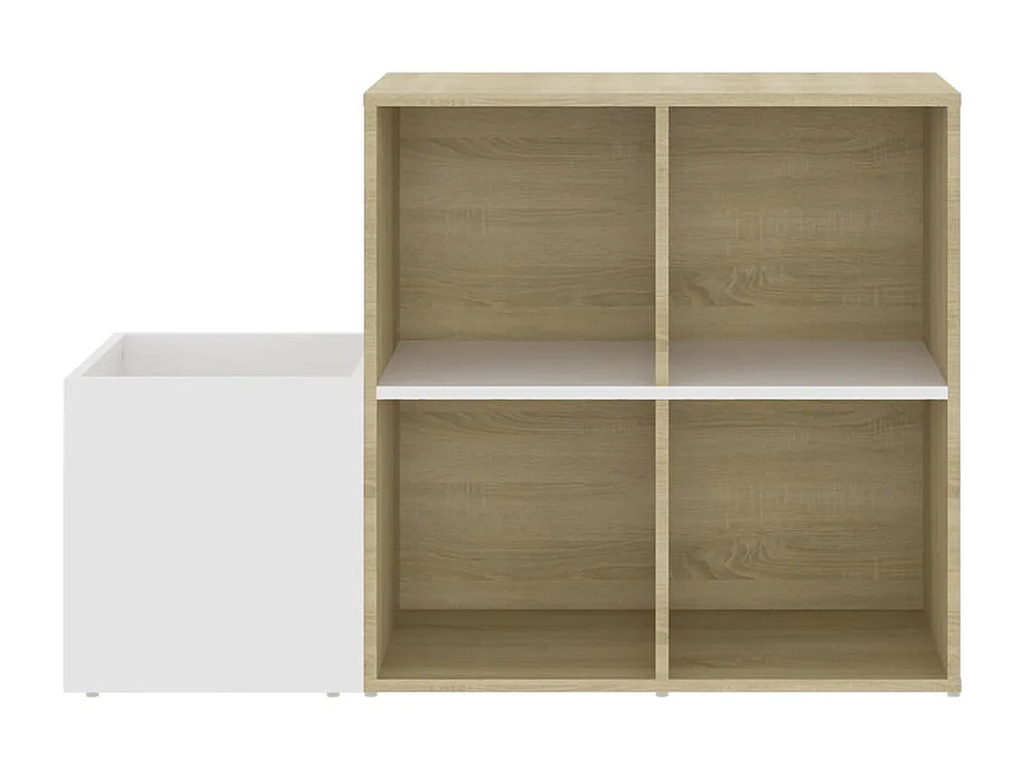 Flur-Schuhschrank Schuhregal Weiß Sonoma Eiche 105x35,5x70cm Holzwerkstoff -gkd59877