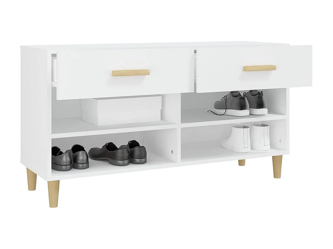 Schuhschrank Schuhregal Weiß 102x35x55 cm Holzwerkstoff -gkd76930