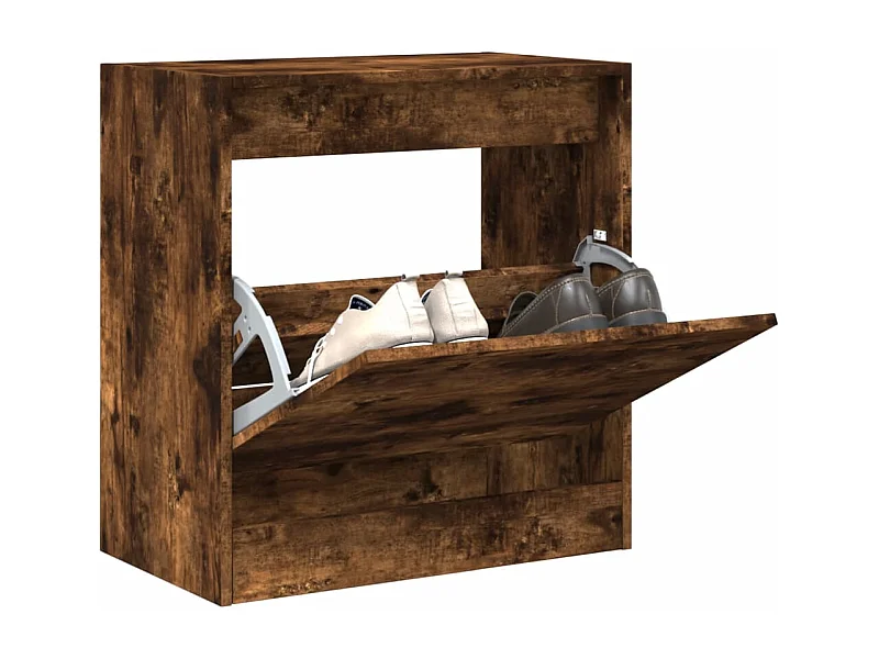 Schuhschrank Schuhregal Räuchereiche 60x34x63,5 cm Holzwerkstoff -gkd64389