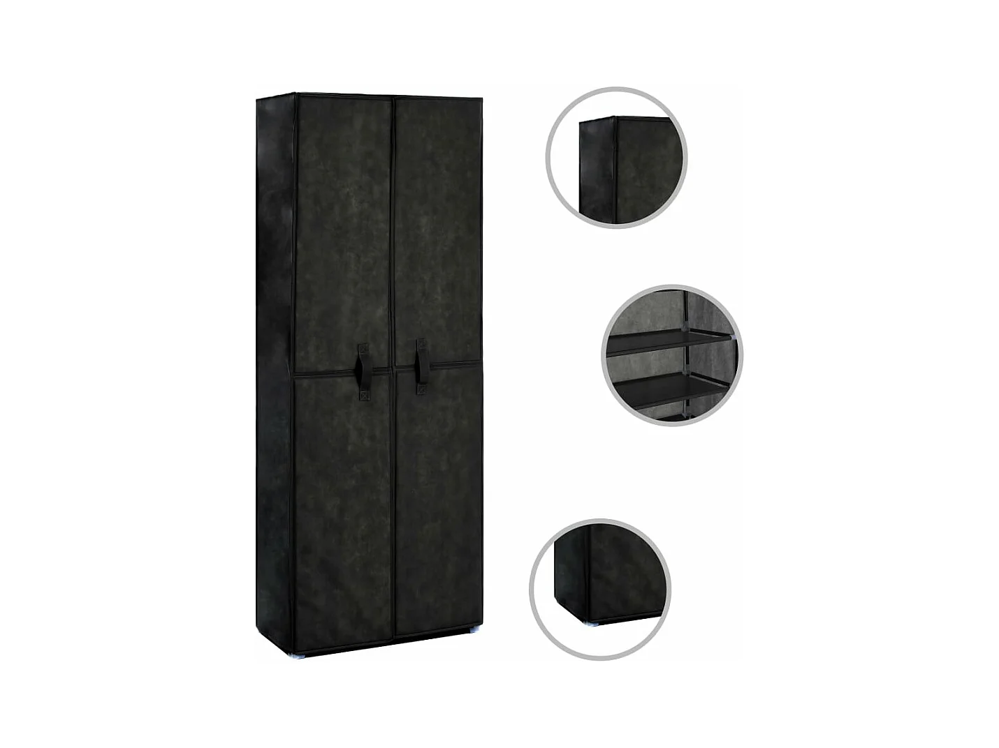 Schuhschrank Schuhregal Schwarz 60x30x166 cm Stoff -gkd26902