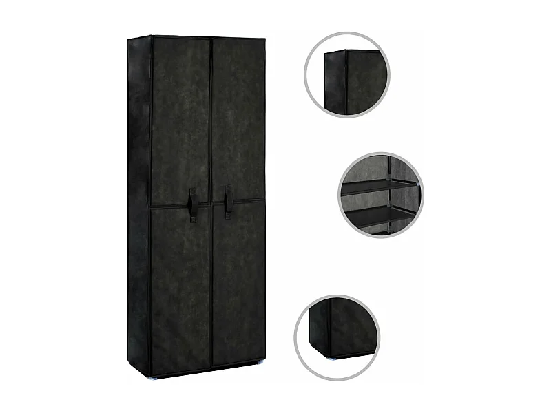 Schuhschrank Schuhregal Schwarz 60x30x166 cm Stoff -gkd26902