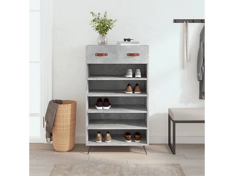 Schuhschrank Schuhregal Betongrau 60x35x105 cm Holzwerkstoff -gkd35024