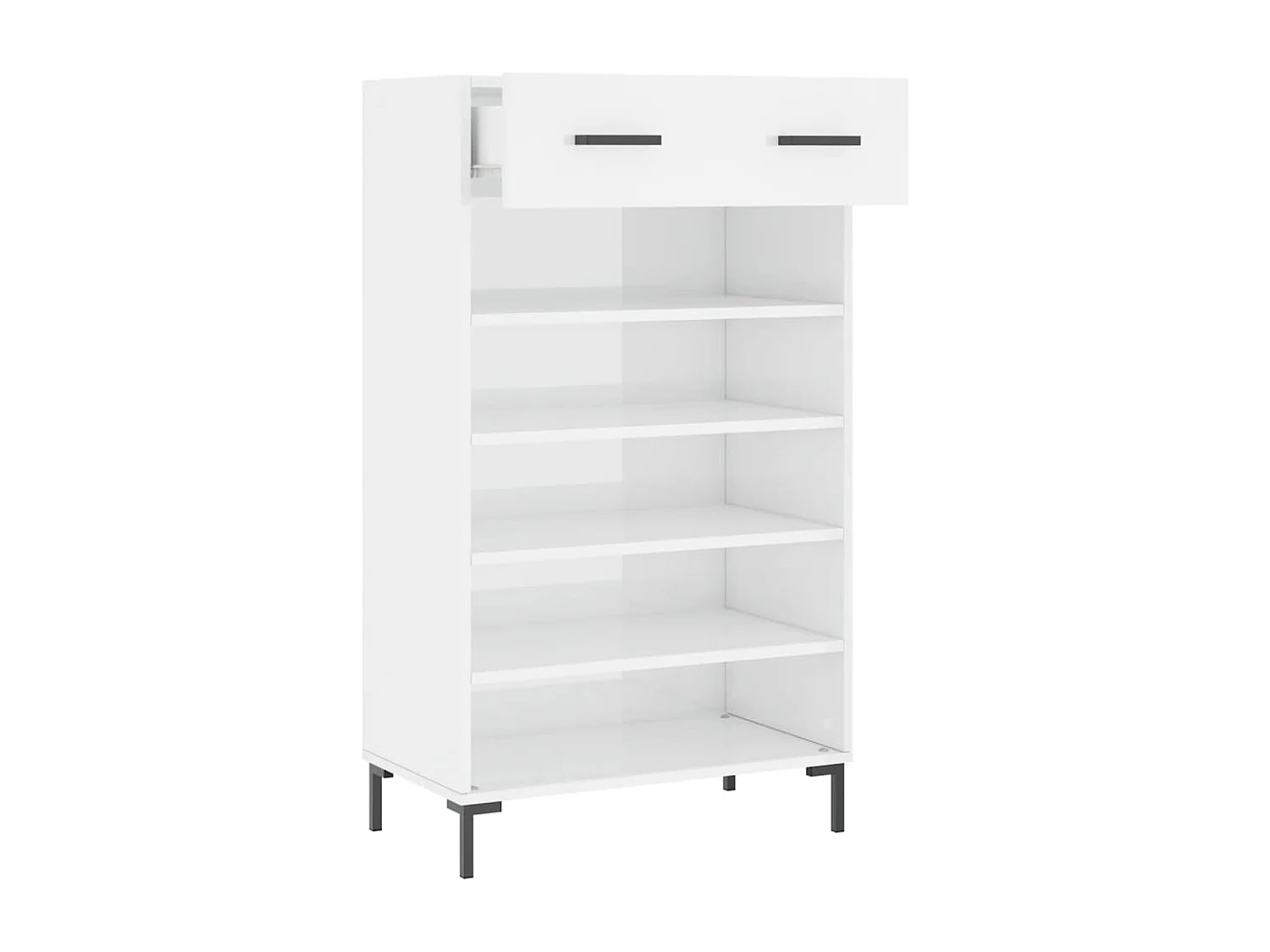 Schuhschrank Schuhregal Hochglanz-Weiß 60x35x105 cm Holzwerkstoff -gkd41174