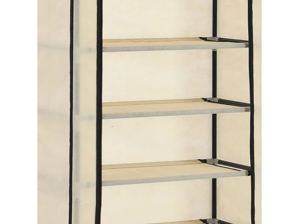 Schuhschrank Schuhregal mit Abdeckung Cremeweiß 57 x 29 x 162 cm Stoff -gkd47929