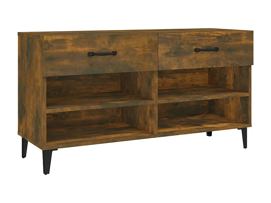 Schuhschrank Schuhregal Räuchereiche 102x35x55 cm Holzwerkstoff -gkd49904