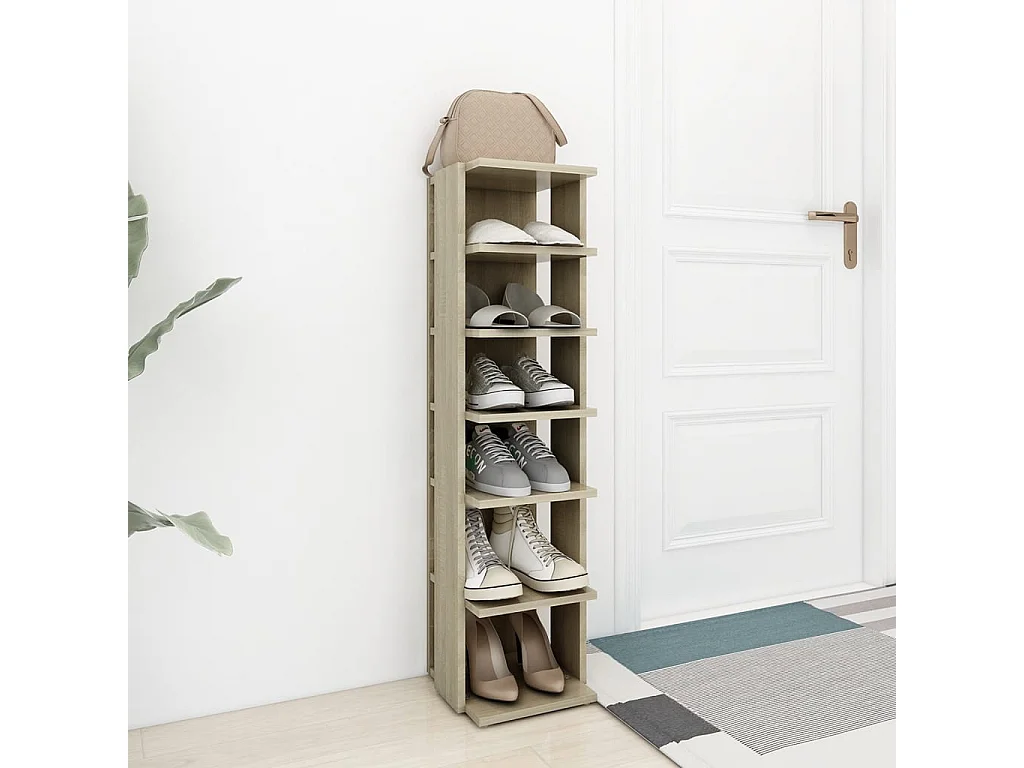 Schuhschrank Schuhregal Sonoma-Eiche 27,5x27x102 cm Holzwerkstoff -gkd66025