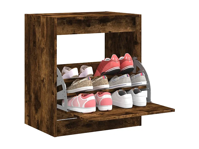 Schuhschrank Schuhregal Räuchereiche 60x42x69 cm Holzwerkstoff -gkd82102