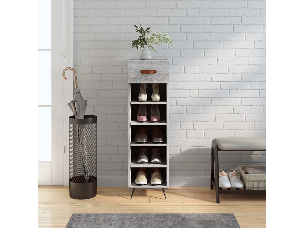 Schuhschrank Schuhregal Grau Sonoma 30x35x105 cm Holzwerkstoff -gkd96982