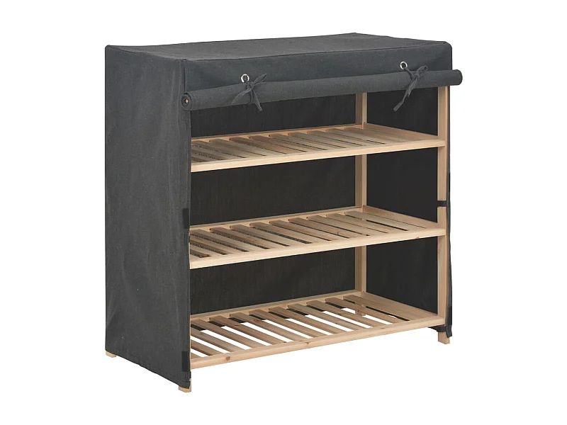 Schuhschrank Schuhregal mit Abdeckung Grau 79 x 40 x 80 cm Stoff -gkd26735