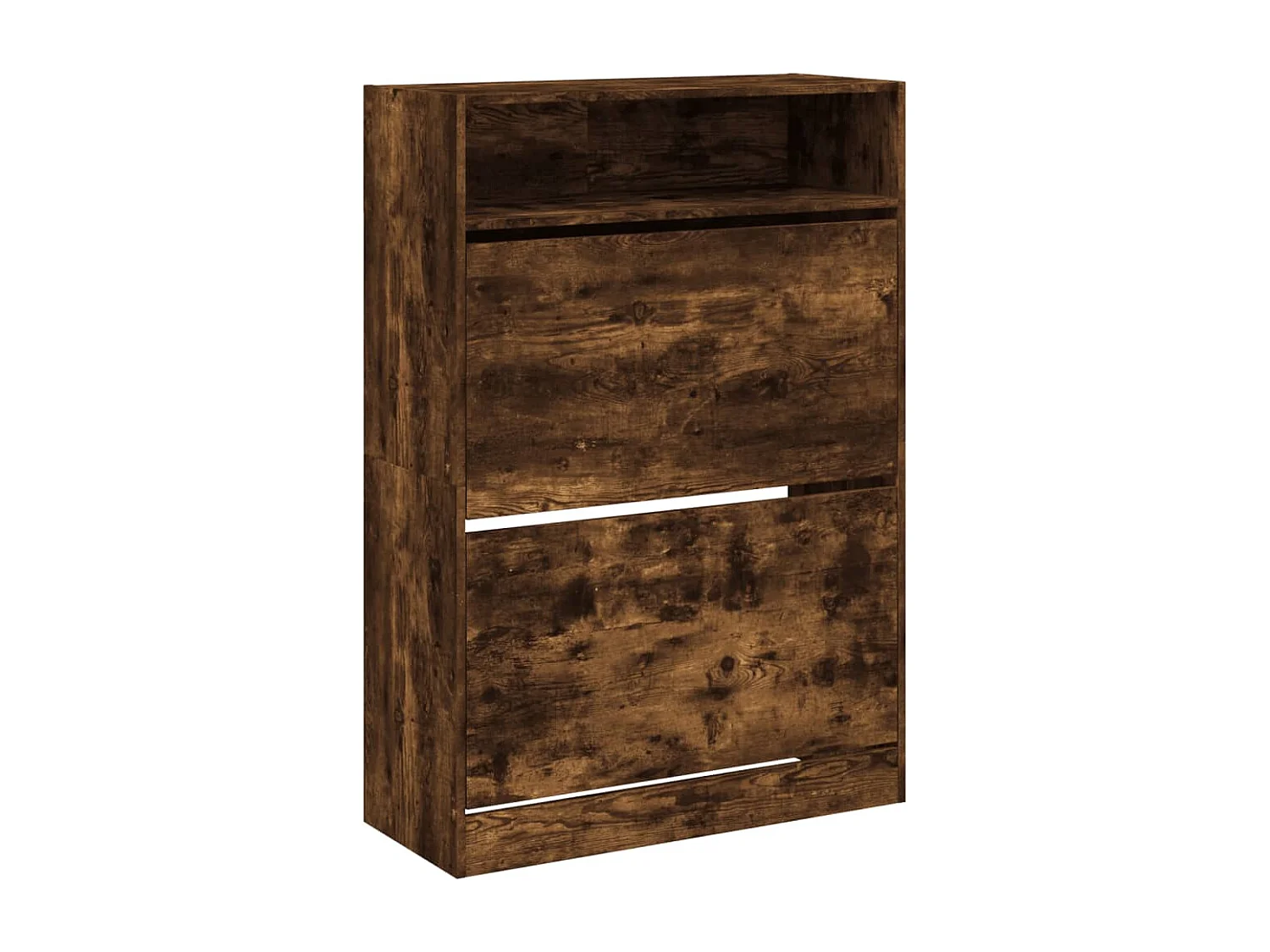 Schuhschrank Schuhregal mit 2 Klappen Räuchereiche 80x34x116 cm -gkd49946