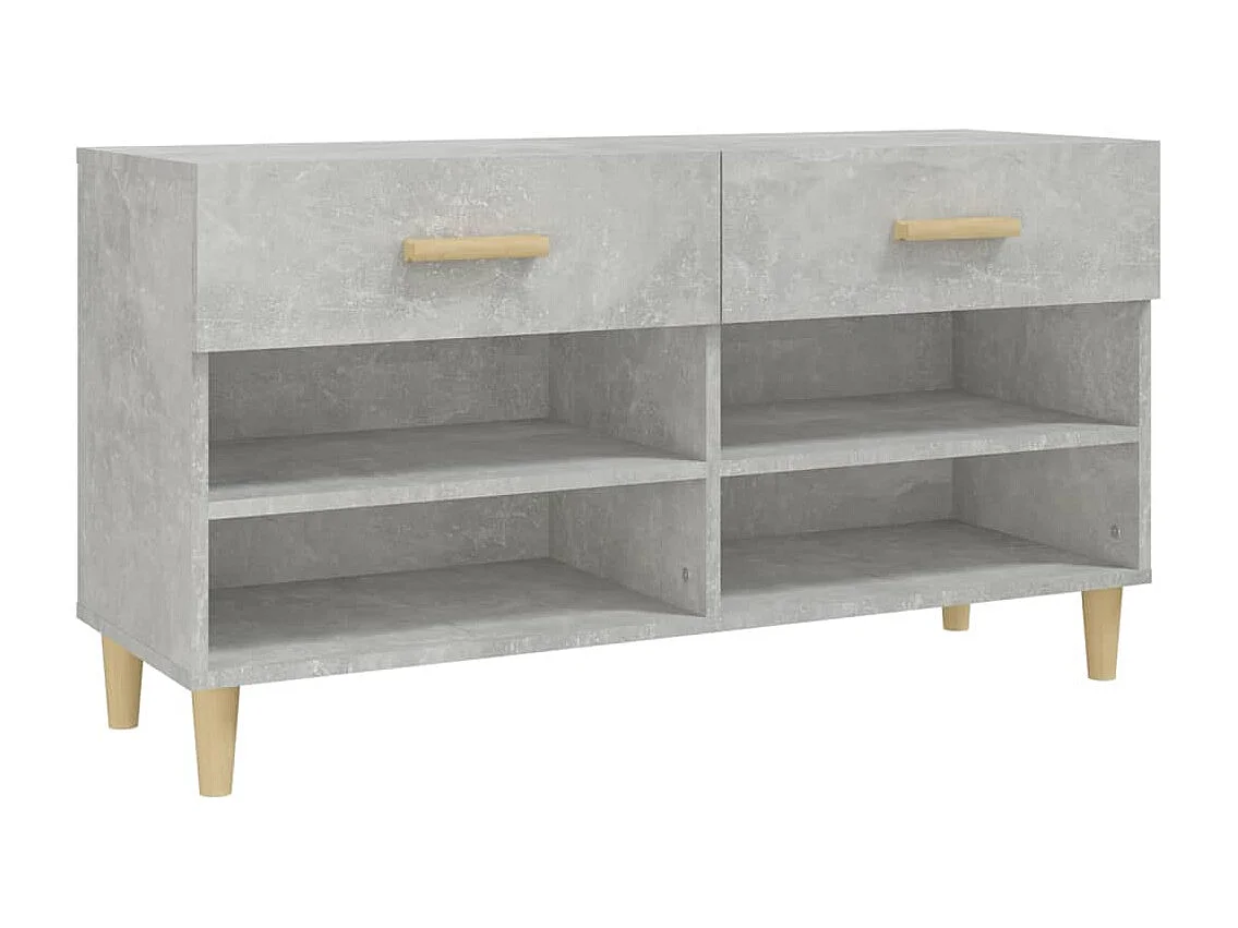 Schuhschrank Schuhregal Betongrau 102x35x55 cm Holzwerkstoff -gkd68636