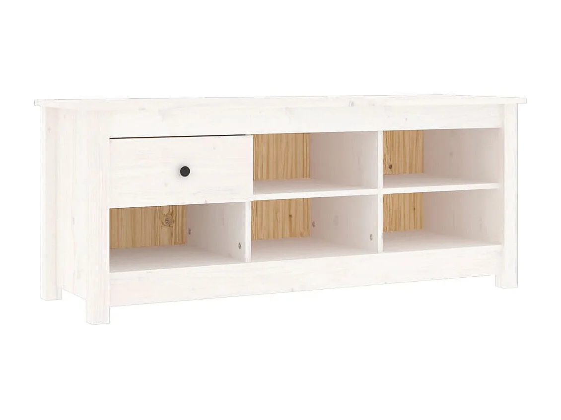Schuhschrank Schuhregal Weiß 110x38x45,5 cm Massivholz Kiefer -gkd77088