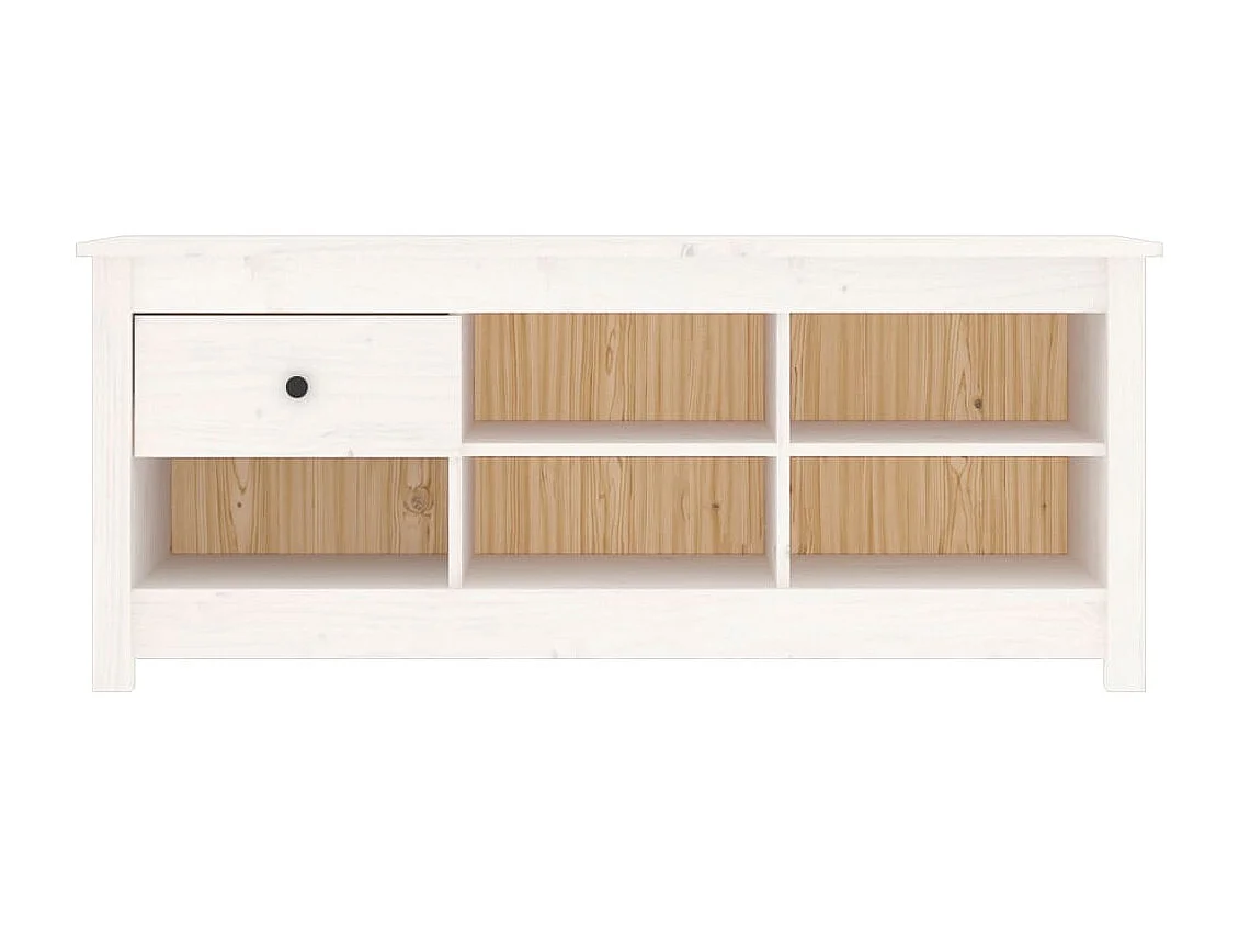 Schuhschrank Schuhregal Weiß 110x38x45,5 cm Massivholz Kiefer -gkd77088