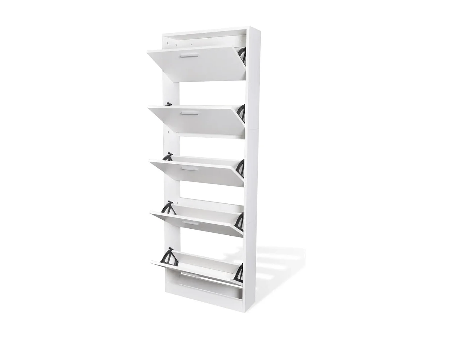 Schuhschrank Schuhregal mit 5 Schuhkippern Weiß Holz -gkd28199