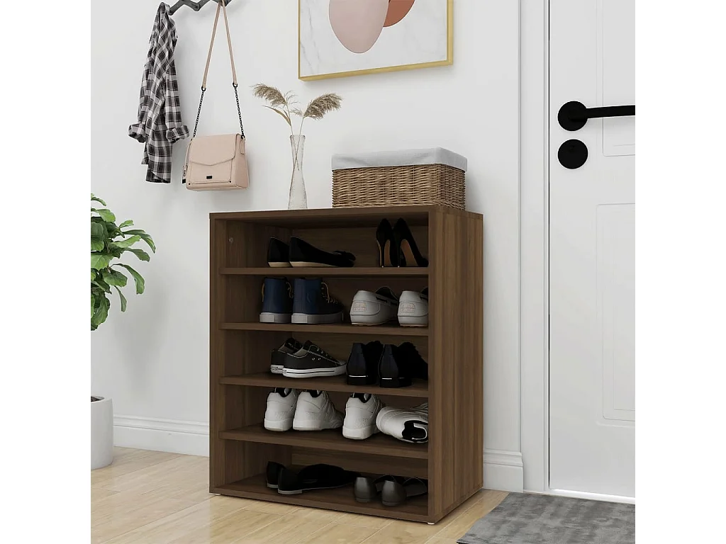 Schuhschrank Schuhregal Braun Eichen-Optik 60x35x70 cm Holzwerkstoff -gkd99739