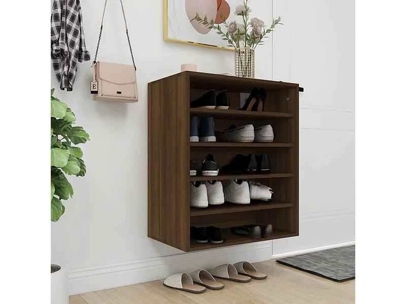 Schuhschrank Schuhregal Braun Eichen-Optik 60x35x70 cm Holzwerkstoff -gkd99739