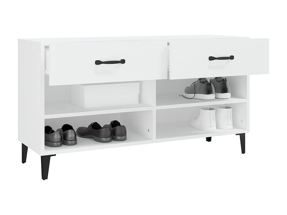 Schuhschrank Schuhregal Weiß 102x35x55 cm Holzwerkstoff -gkd77466