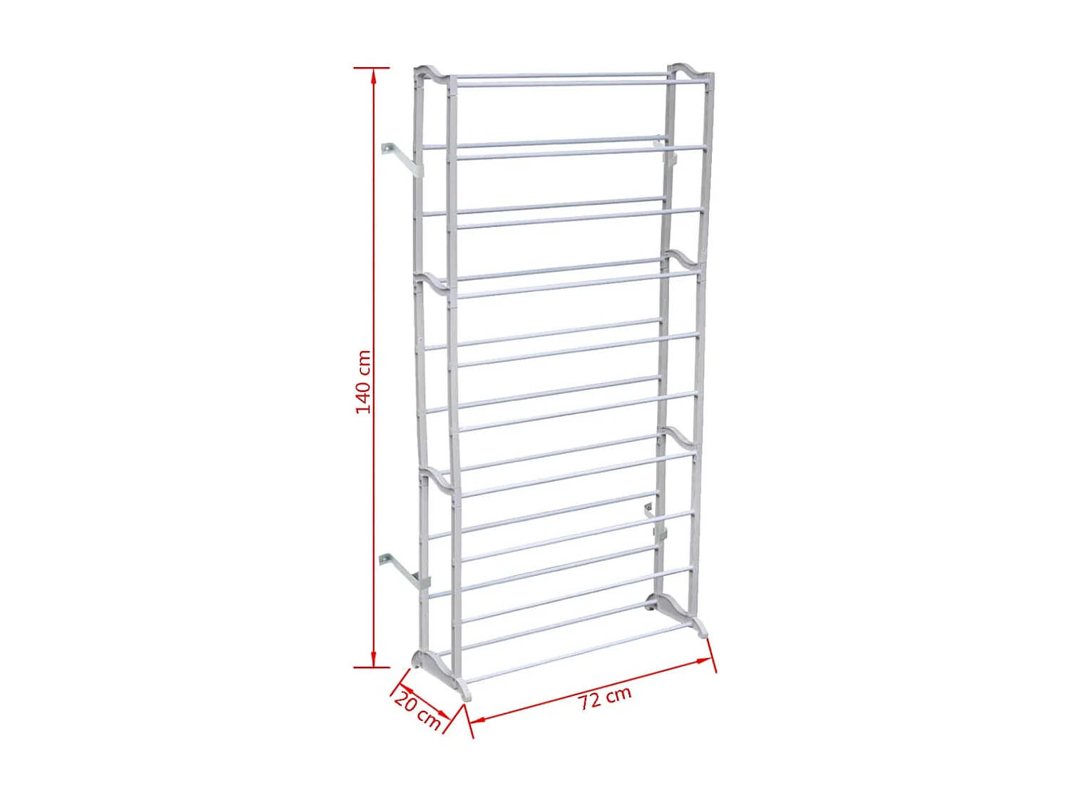 Schuhregal Schuhschrank für 40 Paar Schuhe Schuhschrank 140cm -gkd96990