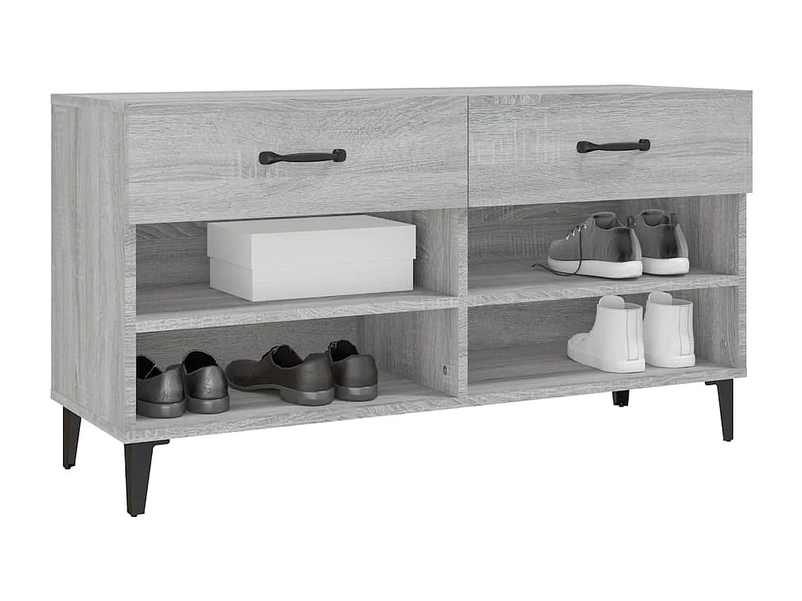 Schuhschrank Schuhregal Grau Sonoma 102x35x55 cm Holzwerkstoff -gkd30463