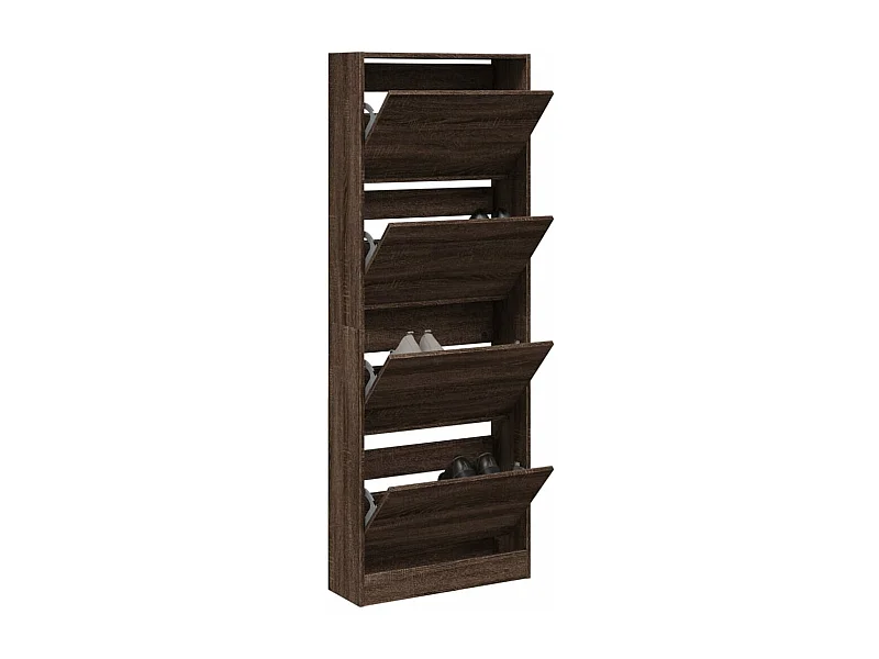 Schuhschrank Schuhregal Braun Eichen-Optik 60x21x163,5 cm Holzwerkstoff -gkd27414