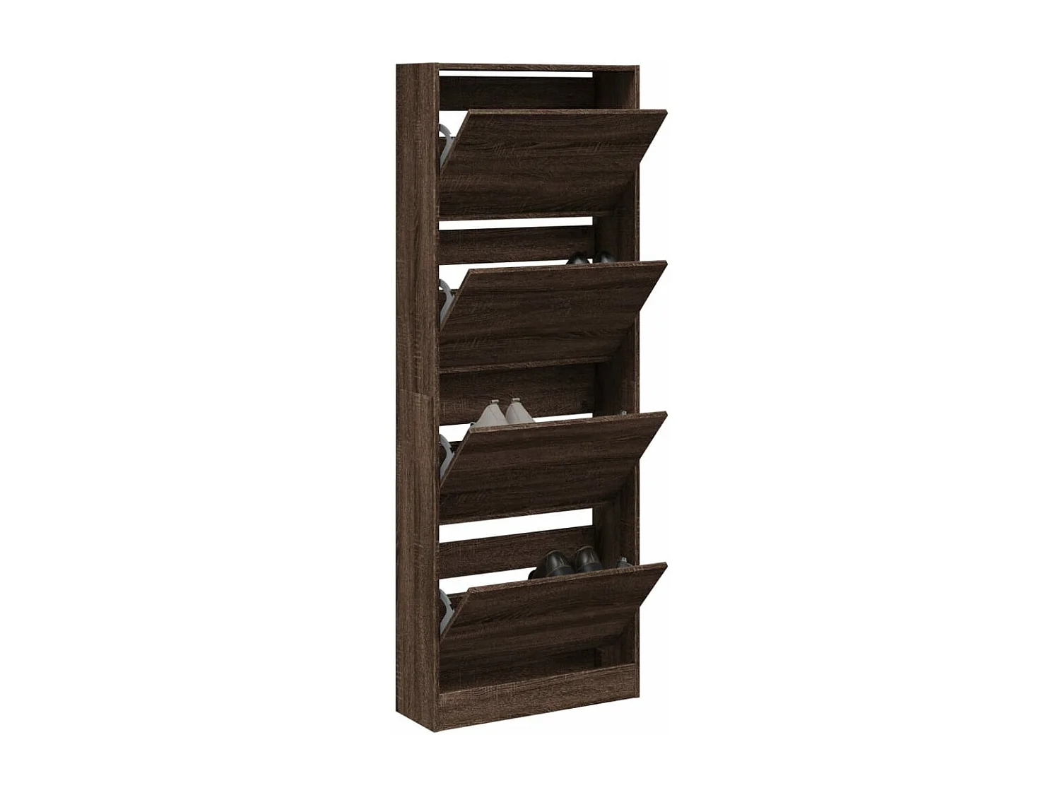 Schuhschrank Schuhregal Braun Eichen-Optik 60x21x163,5 cm Holzwerkstoff -gkd27414