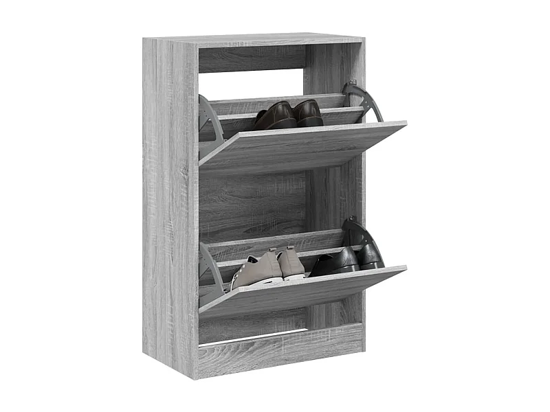 Schuhschrank Schuhregal Grau Sonoma 60x34x96,5 cm Holzwerkstoff -gkd11150