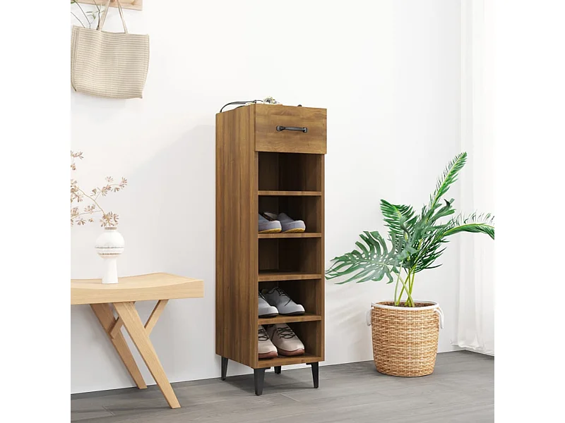 Schuhschrank Schuhregal Braun Eichen-Optik 30x35x105 cm Holzwerkstoff -gkd58201