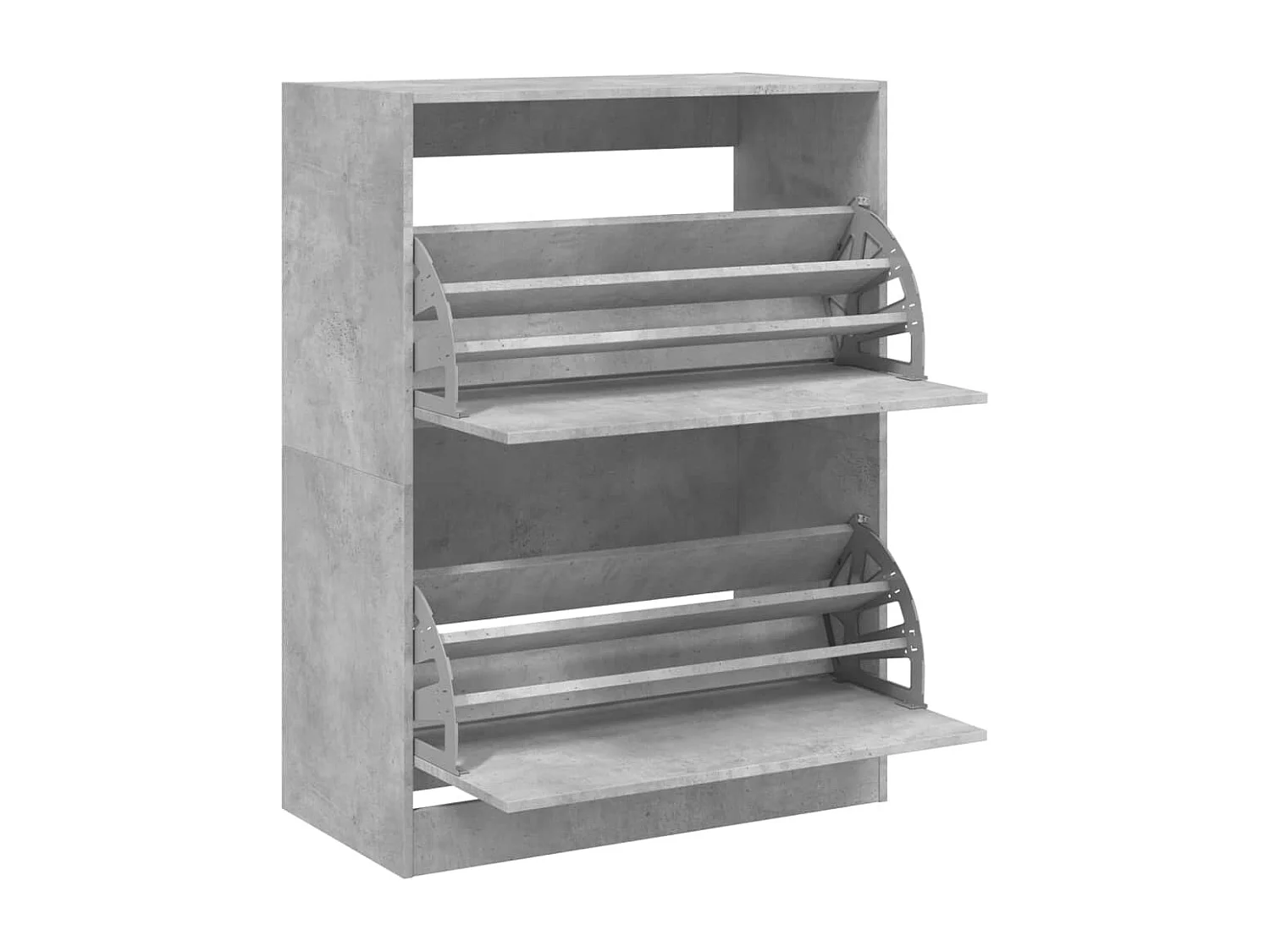 Schuhschrank Schuhregal mit 2 Klappen Betongrau 80x42x108 cm -gkd24432