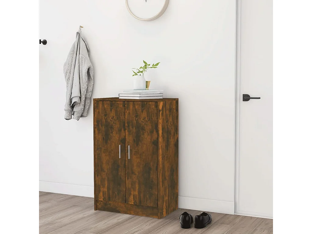 Schuhschrank Schuhregal Räuchereiche 60x35x92 cm Holzwerkstoff -gkd72089