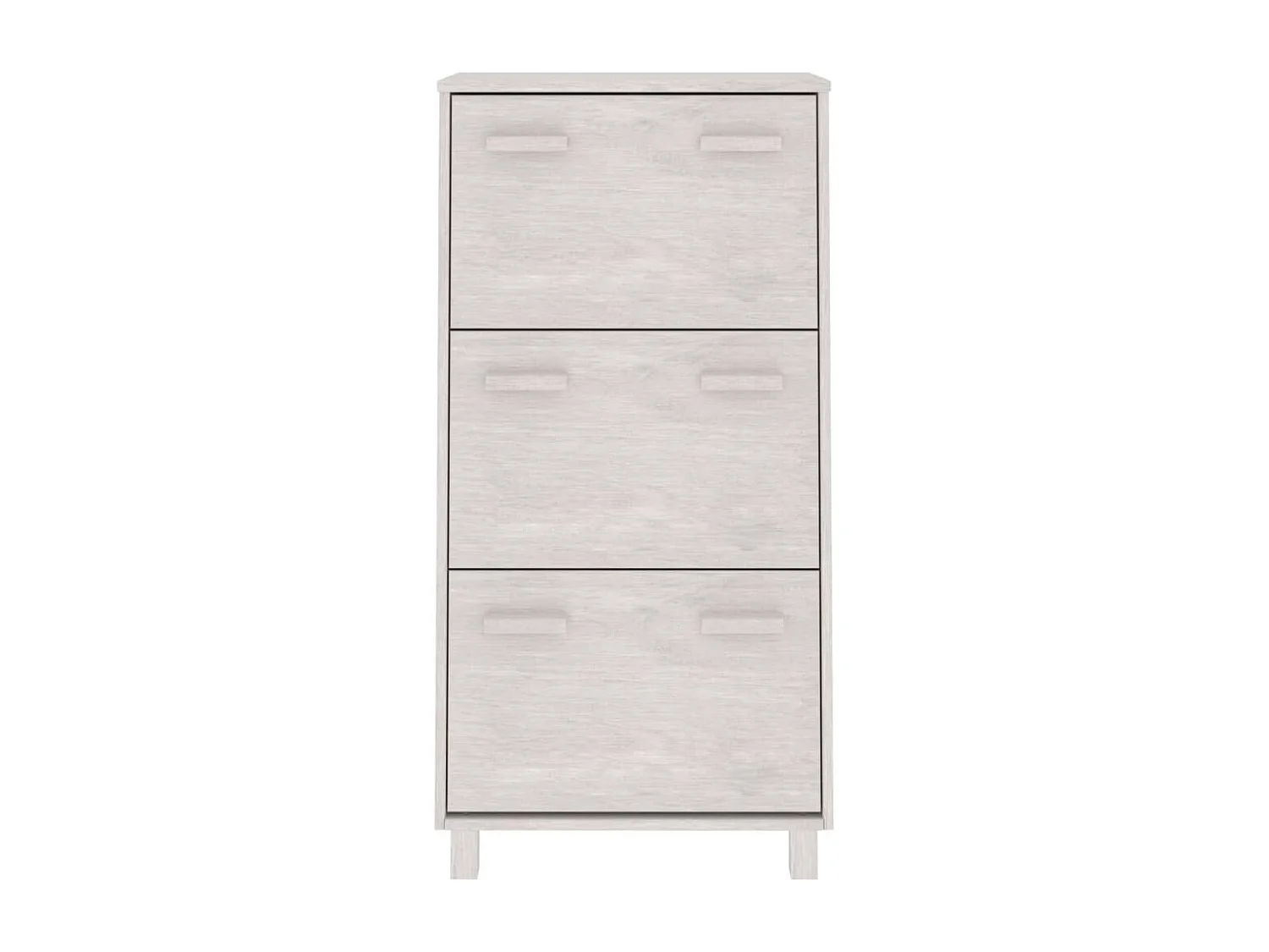 Schuhschrank Schuhregal HAMAR Weiß 59,5x35x117 cm Massivholz Kiefer -gkd37112