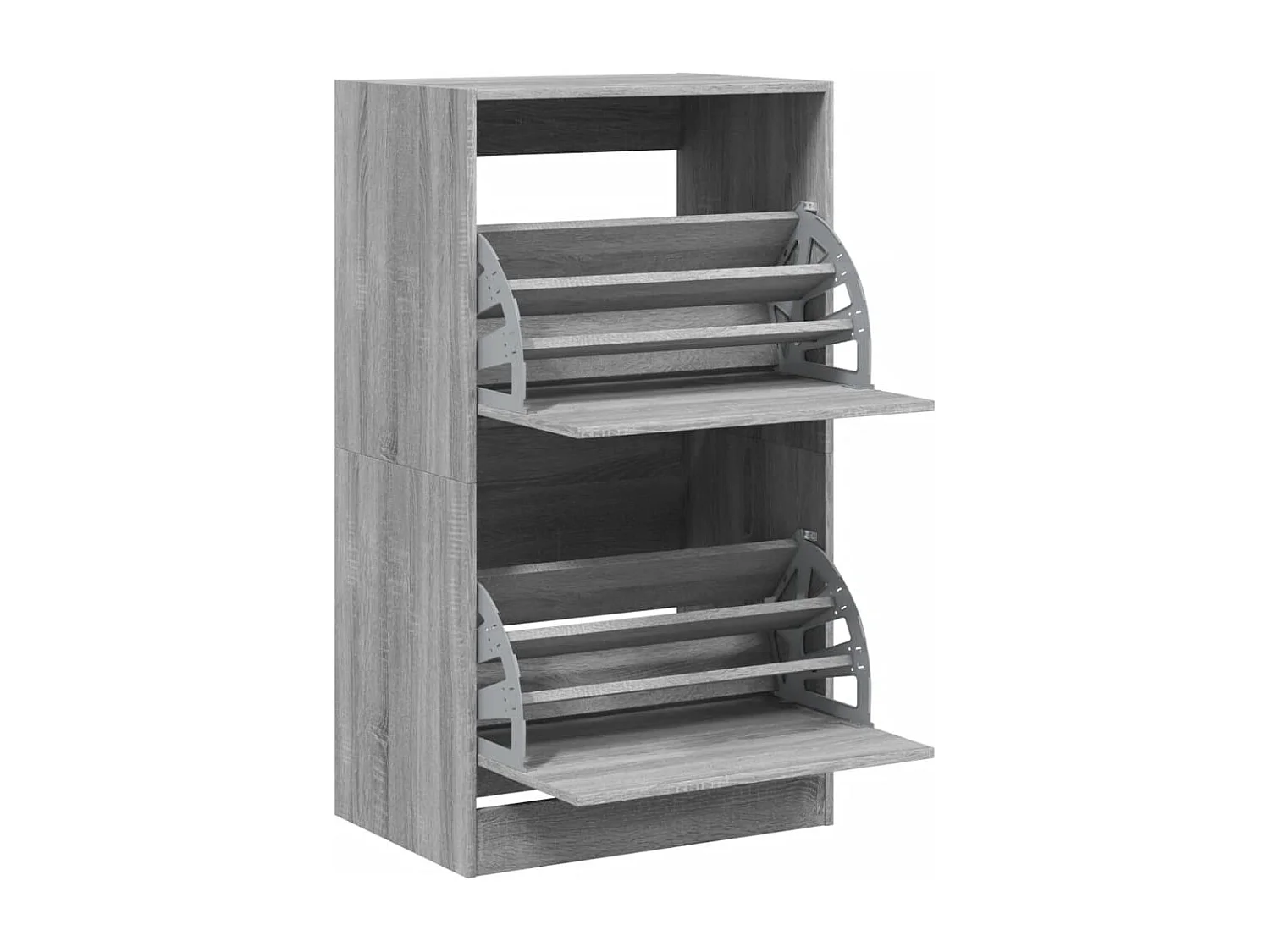 Schuhschrank Schuhregal mit 2 Klappen Grau Sonoma 60x42x108 cm -gkd33206