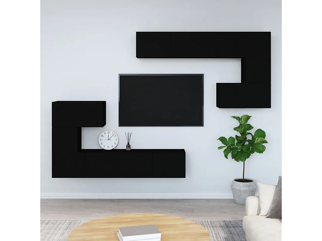 Mobile TV sospeso Nero in Legno Multistrato CFW63585