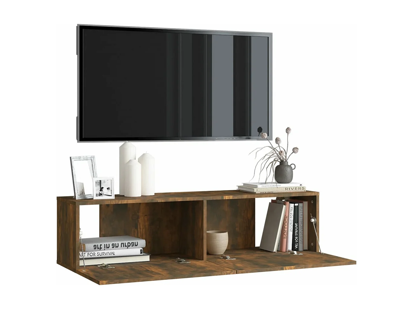 TV-Wandschrank,TV-Hängeschrank Räuchereiche 120x30x30 cm Holzwerkstoff -gkd600814