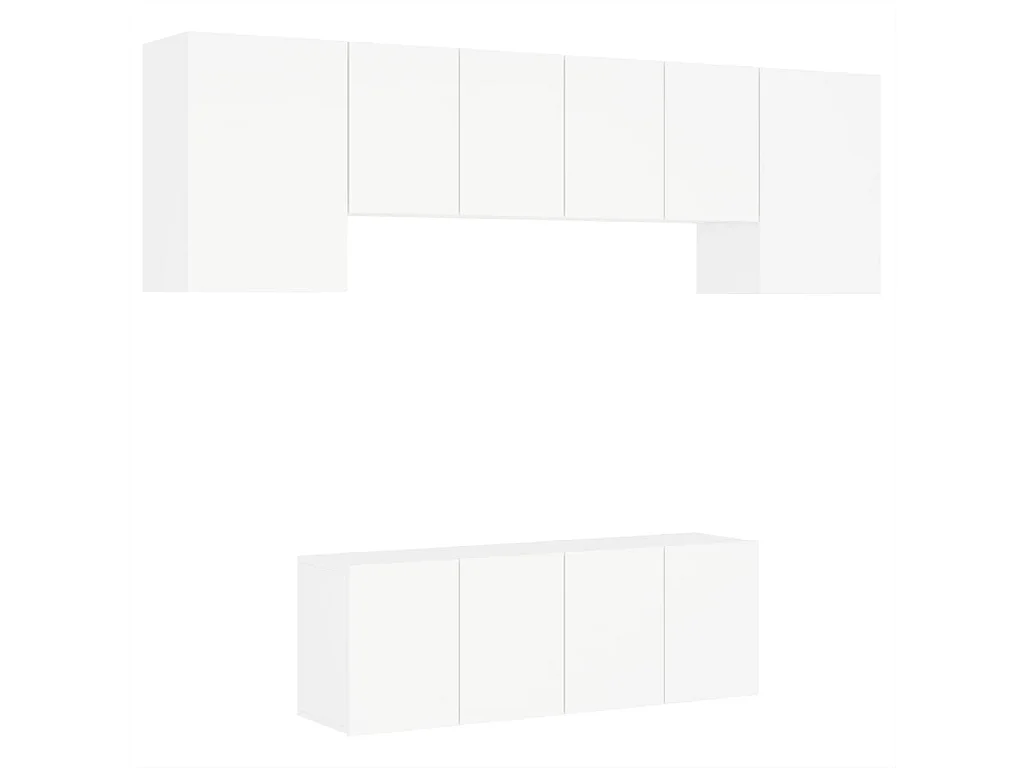 6 pz Mobile TV sospeso Bianchi in Legno Multistrato CFW89194