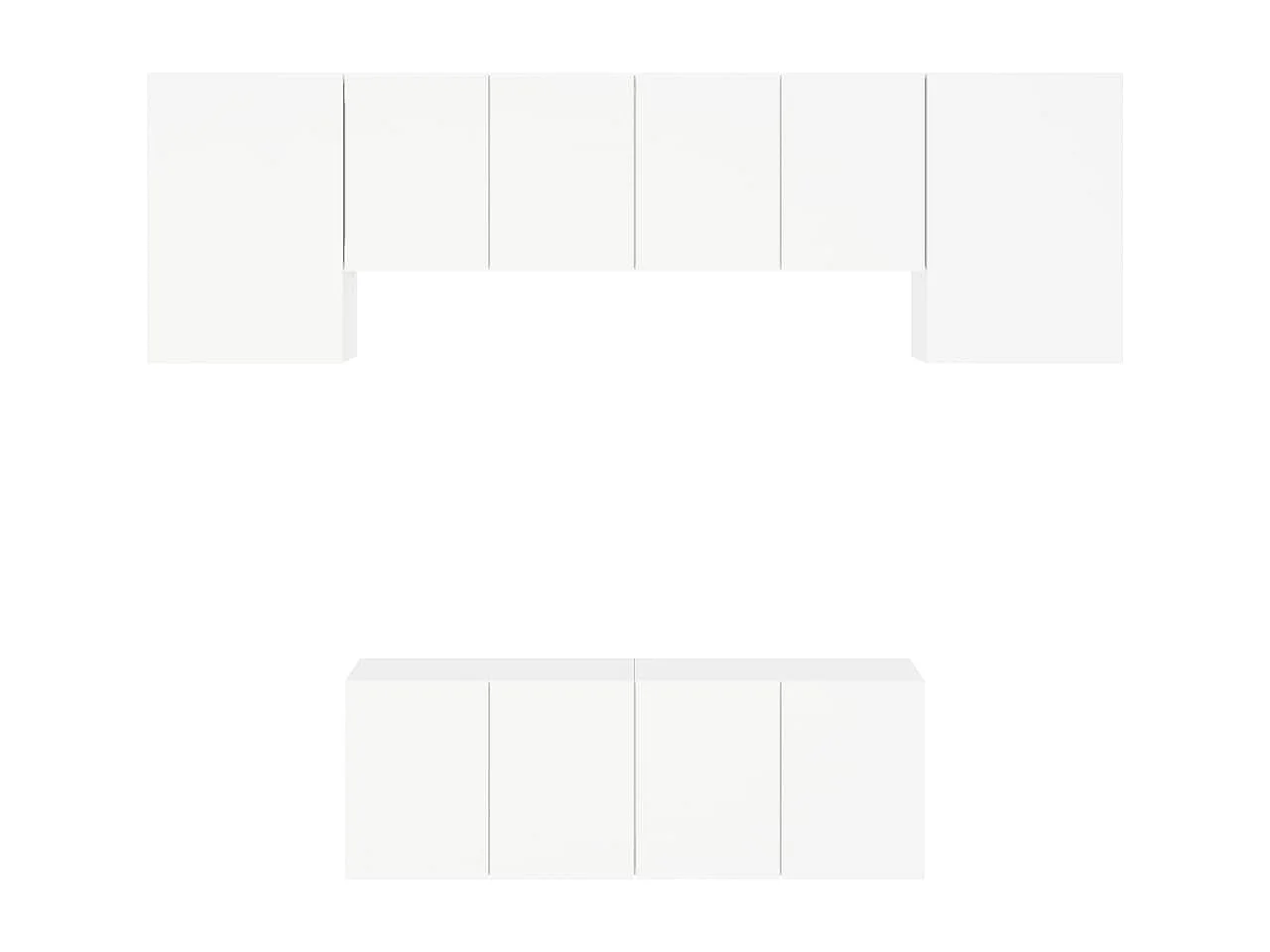 6 pz Mobile TV sospeso Bianchi in Legno Multistrato CFW89194