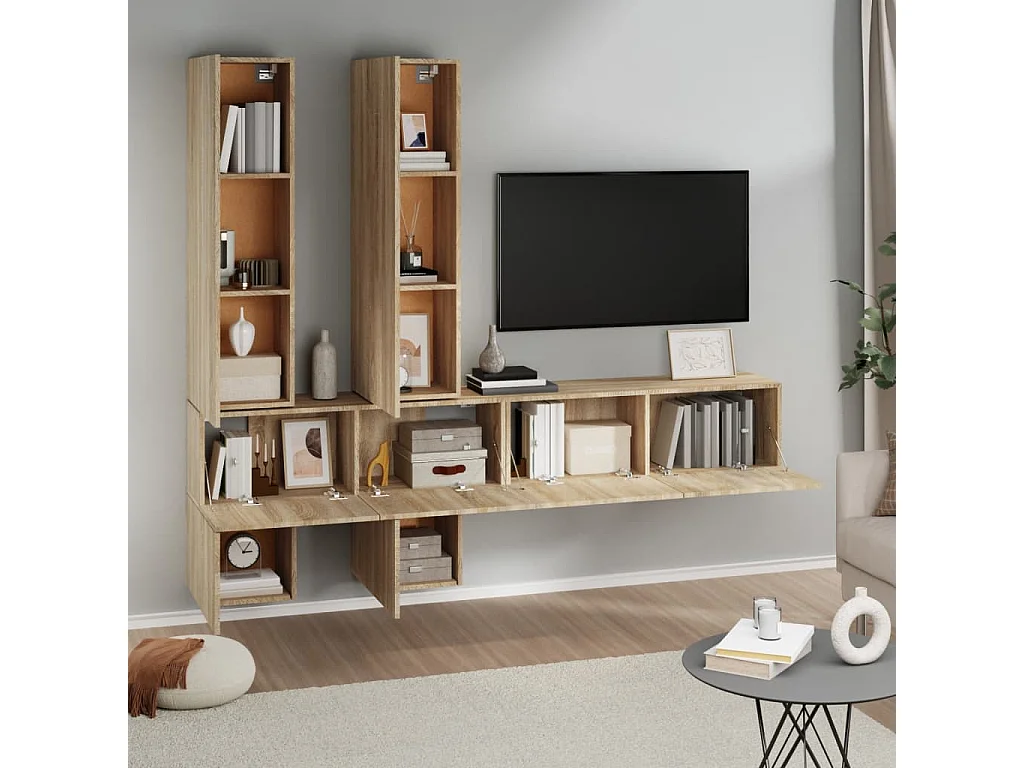 Mobile TV sospeso Rovere Sonoma in Legno Multistrato CFW20141