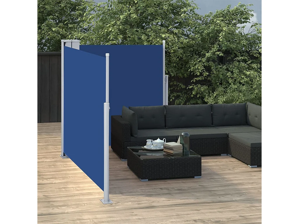 Tenda da Sole Laterale Retrattile Blu 117x600 cm FECD983606