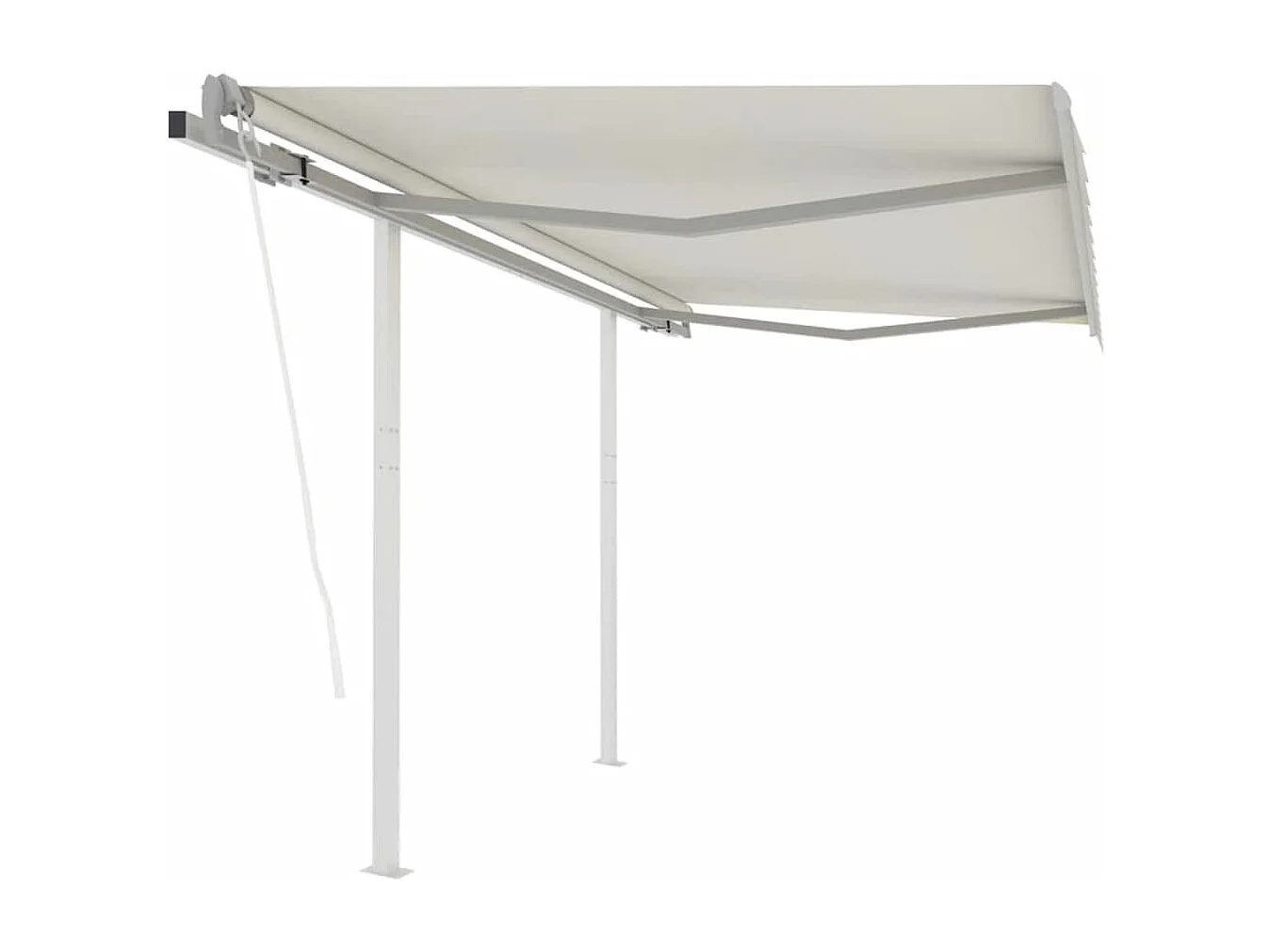 Tenda da Sole Retrattile Automatica con Pali 3,5x2,5 m Crema FECD269391